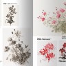 Техника рисования тушью цветов и птиц